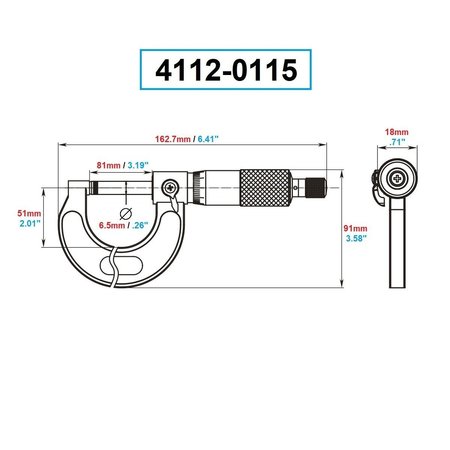 H & H Industrial Products Dasqua 2-3" .0001" Outside Micrometer 4112-0115